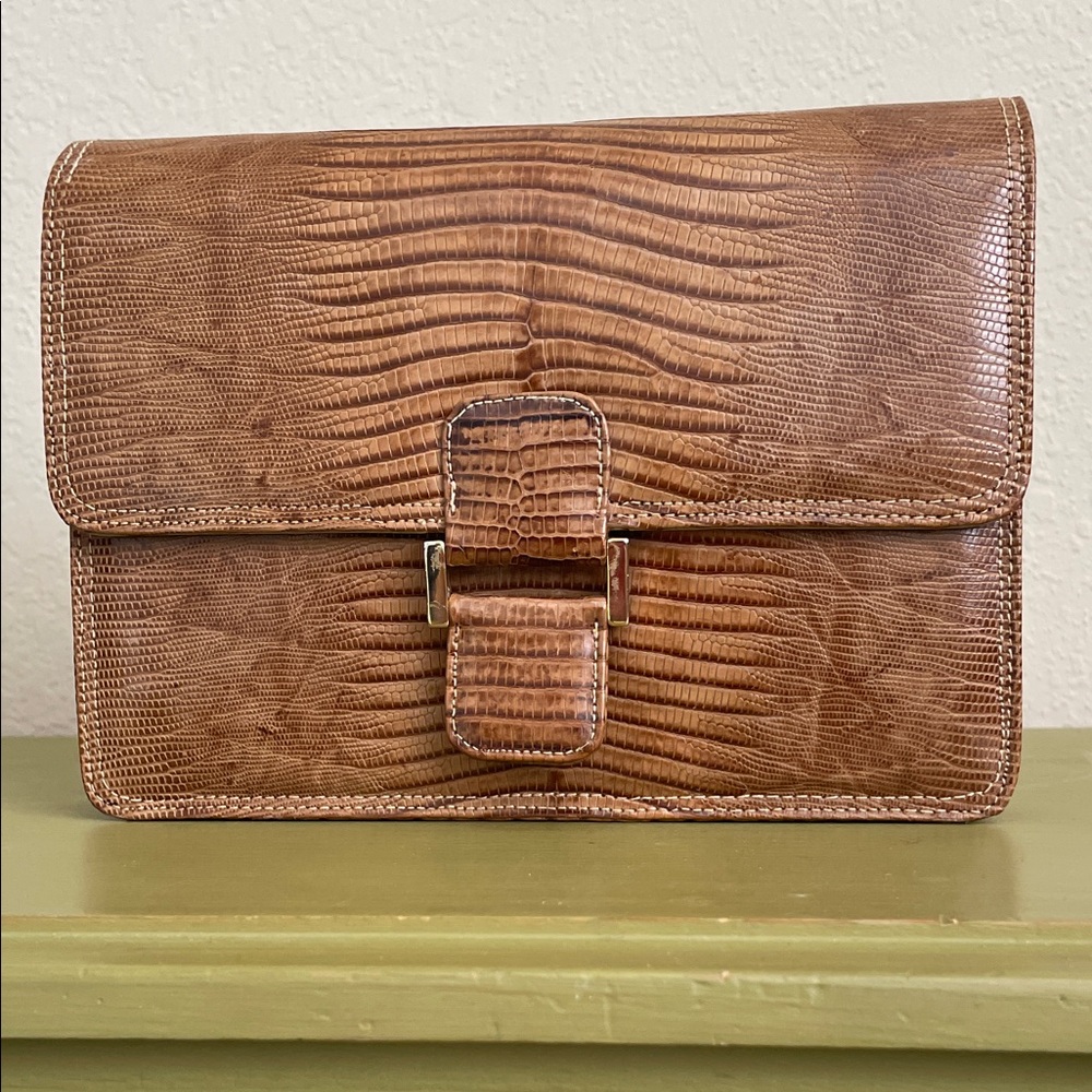 Genuine lizard shoulder/ clutch bag, Saks 5th Ave, in excellent condition